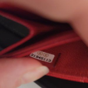 Authentic Red 22P Chanel Card Holder